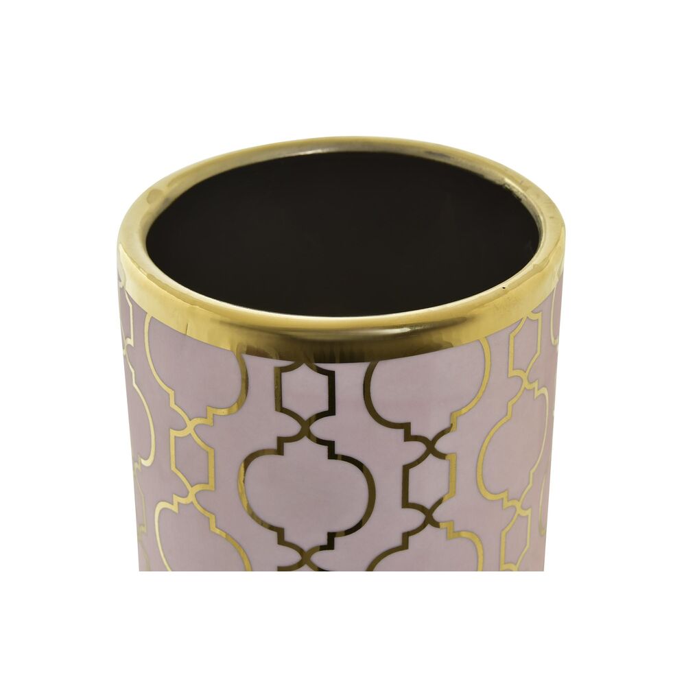 Vas DKD Home Decor Porslin Rosa Gyllene Orientalisk 14 x 14 x 32 cm Kromad - 3