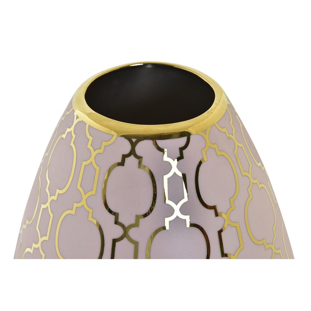 Vas DKD Home Decor Porslin Rosa Gyllene Orientalisk (18 x 18 x 24 cm) - 3