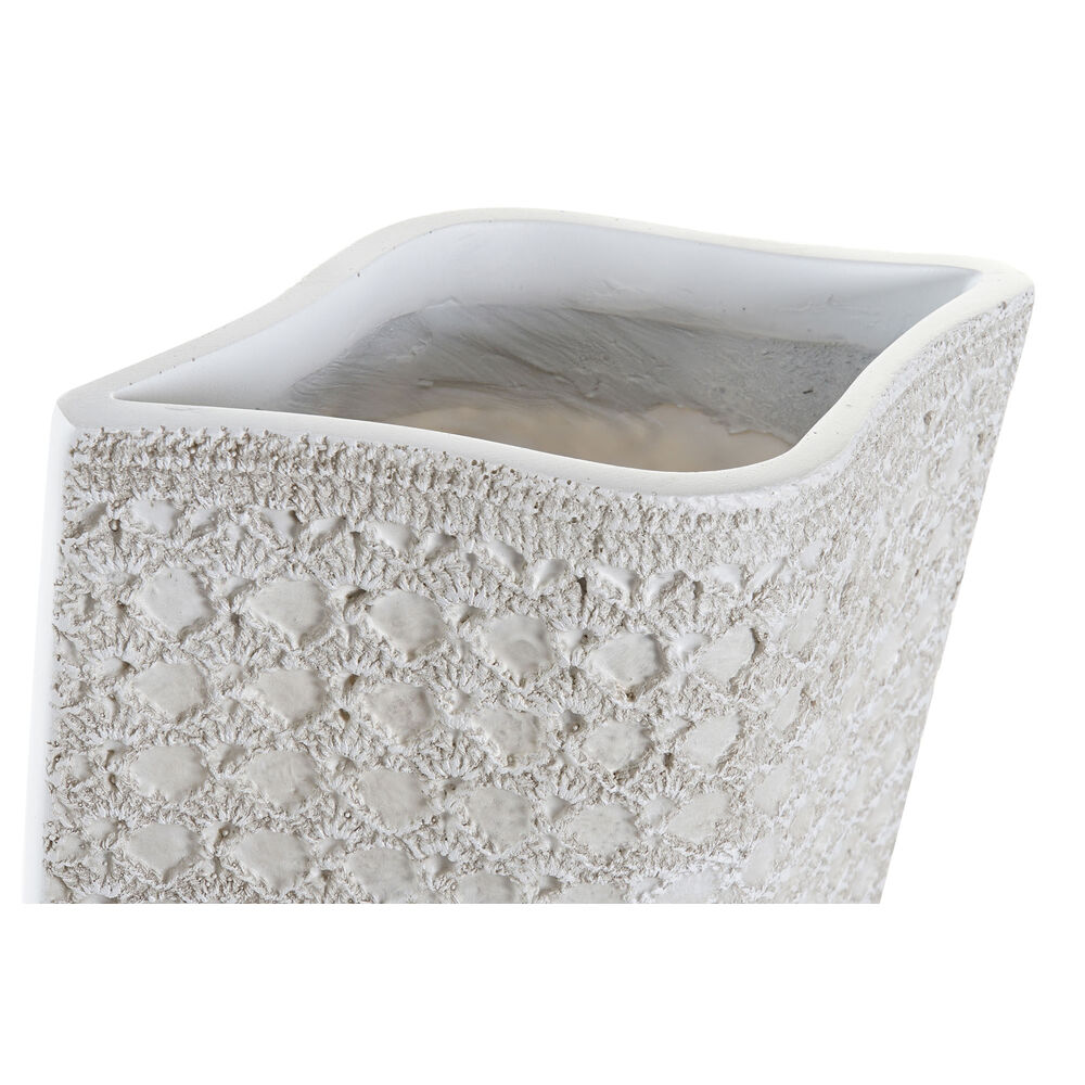 Vas DKD Home Decor 20 x 12 x 58 cm Vit Harts Modern - 3