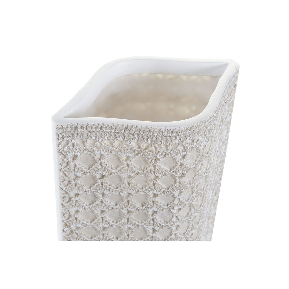 Vas DKD Home Decor 17 x 10 x 47 cm Vit Harts Modern - 3