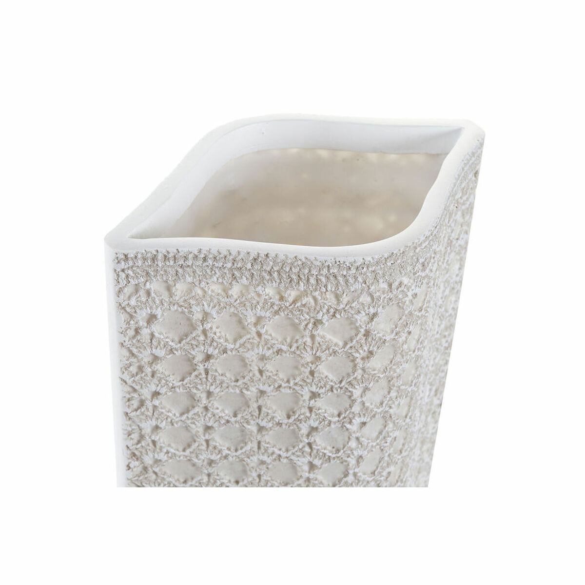 Vas DKD Home Decor 17 x 10 x 47 cm Vit Harts Modern - 6