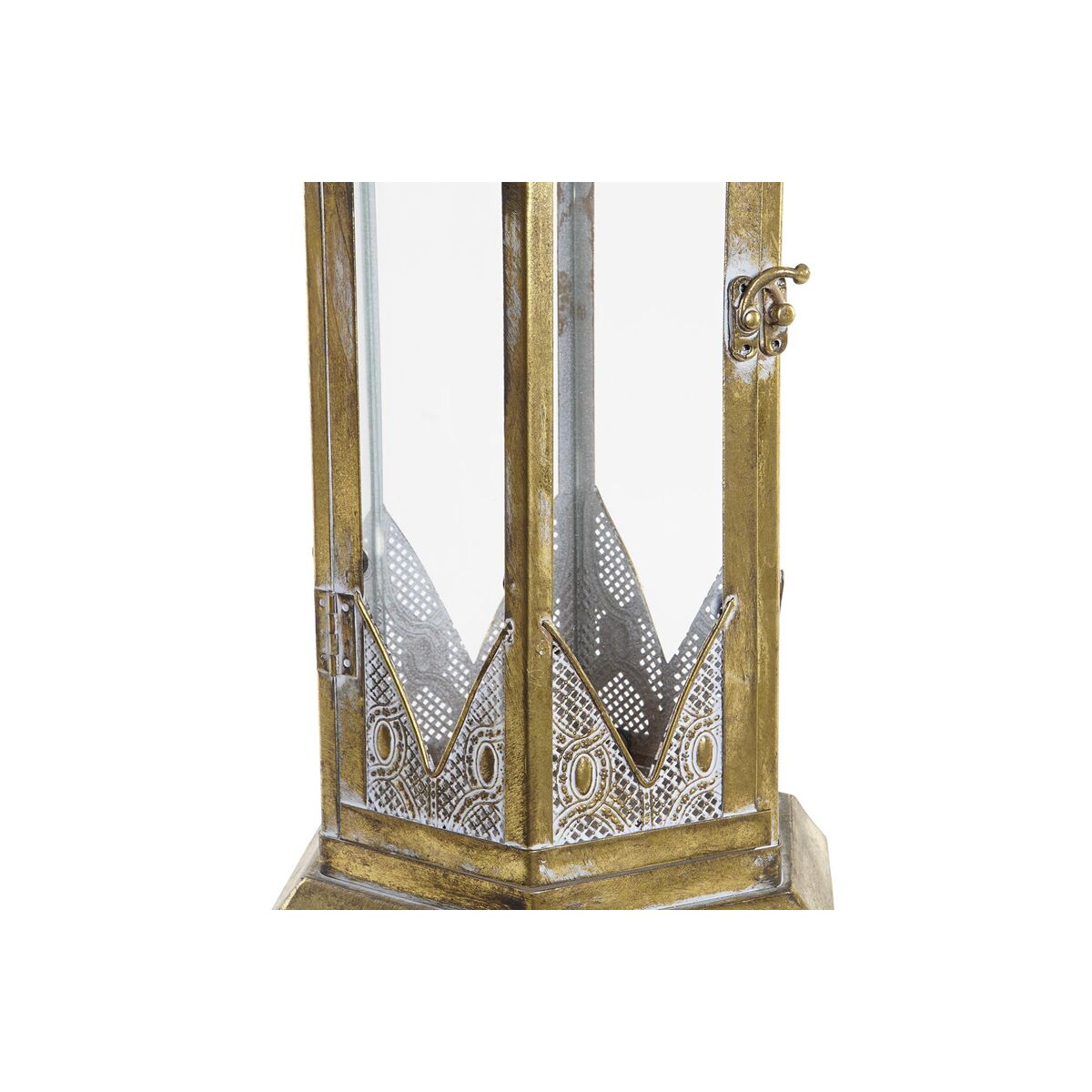 Lykta DKD Home Decor Glas Gyllene Metall (24 x 24 x 64 cm) - 3