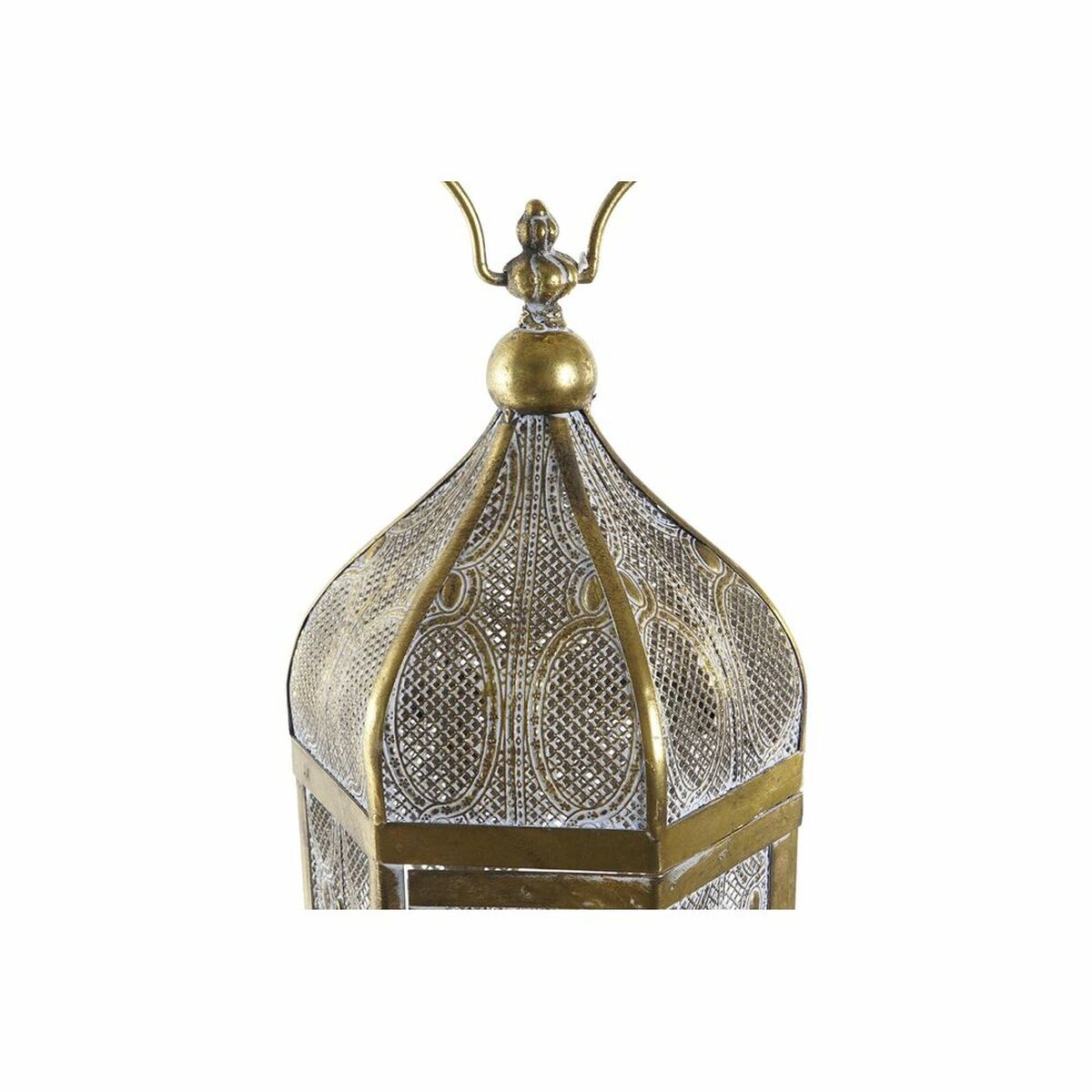 Lykta DKD Home Decor Glas Gyllene Metall (24 x 24 x 64 cm) - 6