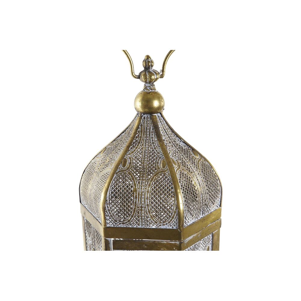 Lykta DKD Home Decor Glas Gyllene Metall (24 x 24 x 64 cm) - 2