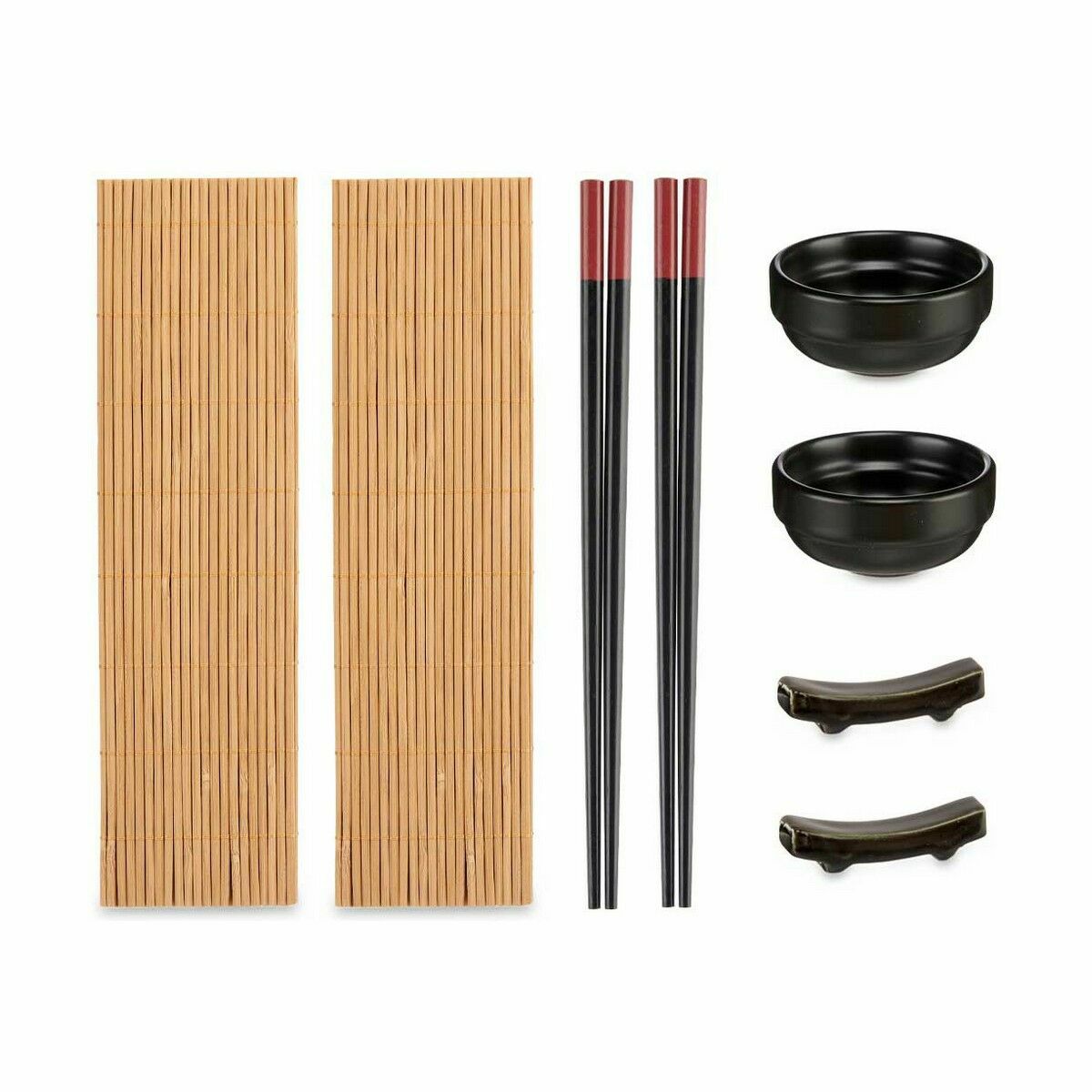 Sushiset Svart Bambu Stengods (12 antal) - 2