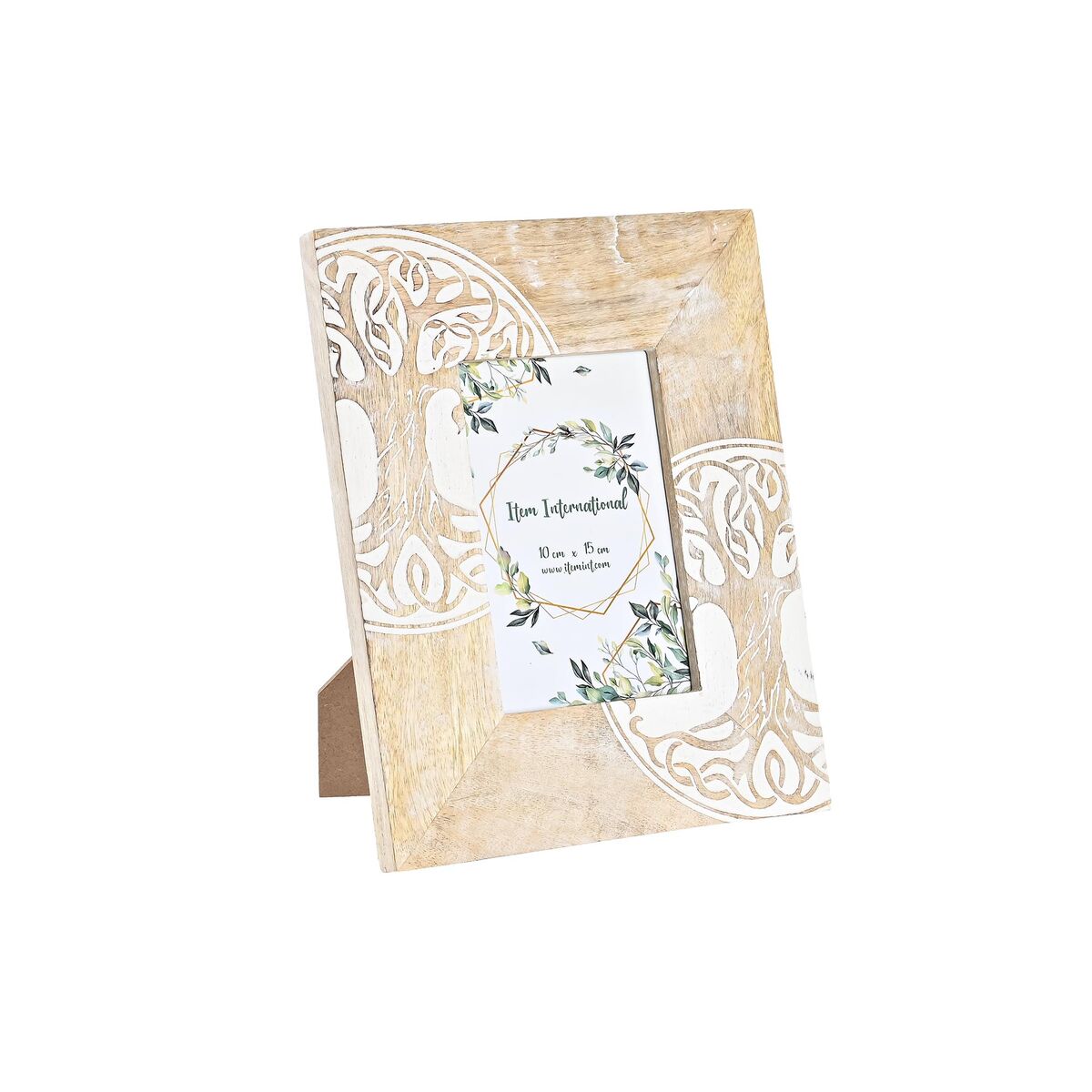 Fotoram DKD Home Decor Vit Brun Trä Glas Mangoträ Träd Indier 20 x 2 x 25,5 cm - 3