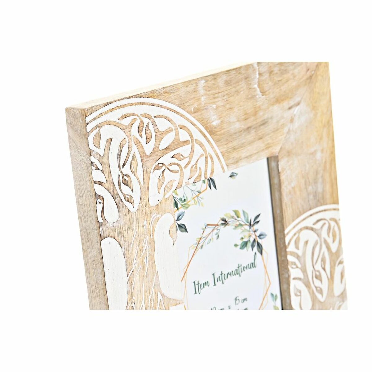 Fotoram DKD Home Decor Vit Brun Trä Glas Mangoträ Träd Indier 20 x 2 x 25,5 cm - 4