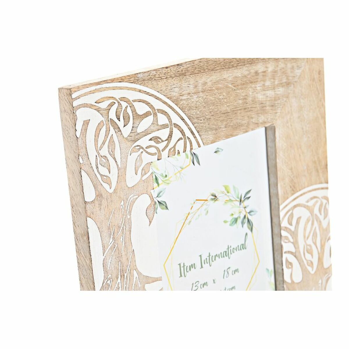 Fotoram DKD Home Decor Vit Brun Trä Glas Mangoträ Träd Indier 23 x 2 x 28 cm - 4