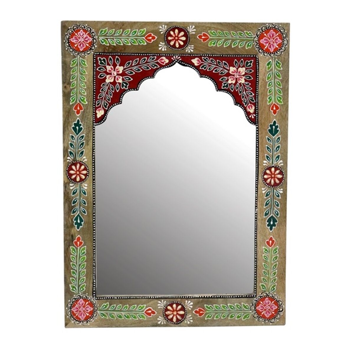 Väggspegel DKD Home Decor Blommig Multicolour Trä MDF (41 x 2 x 56 cm)