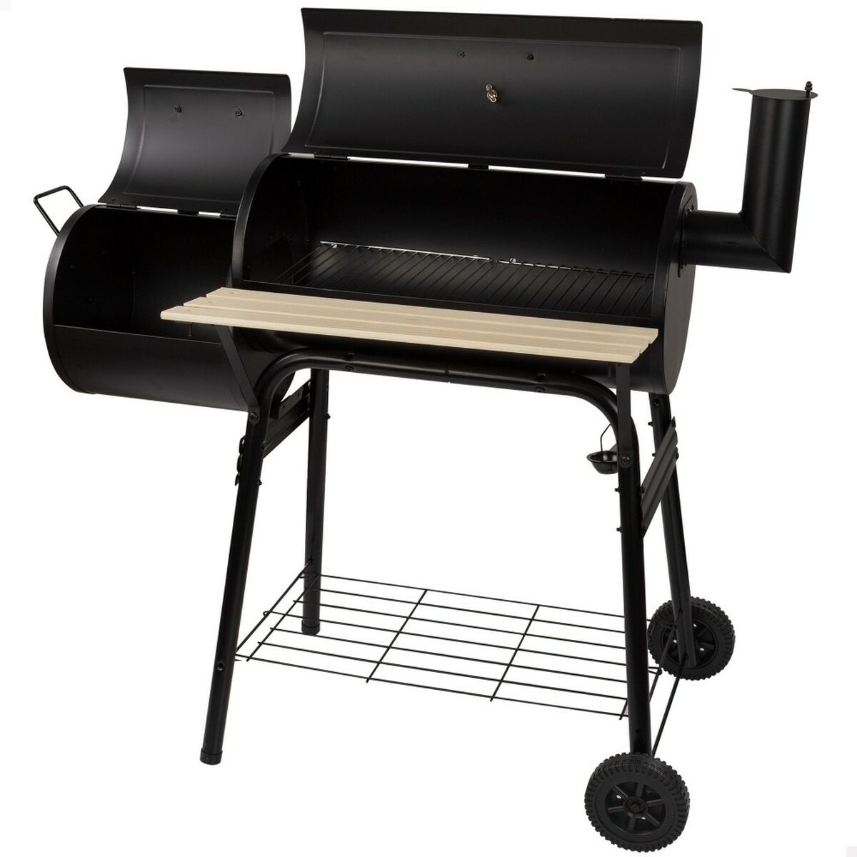 Kolgrill med hjul Aktive Svart Stål Plast Emaljerad metall 106 x 106 x 61 cm