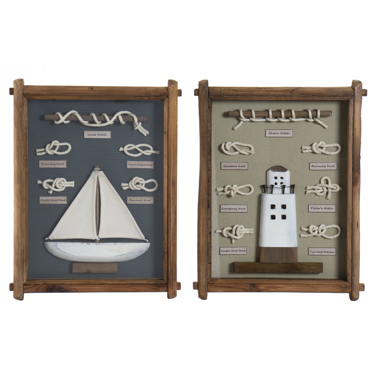 Tavla DKD Home Decor 34 x 4 x 46 cm Knut Medelhavs (2 antal)