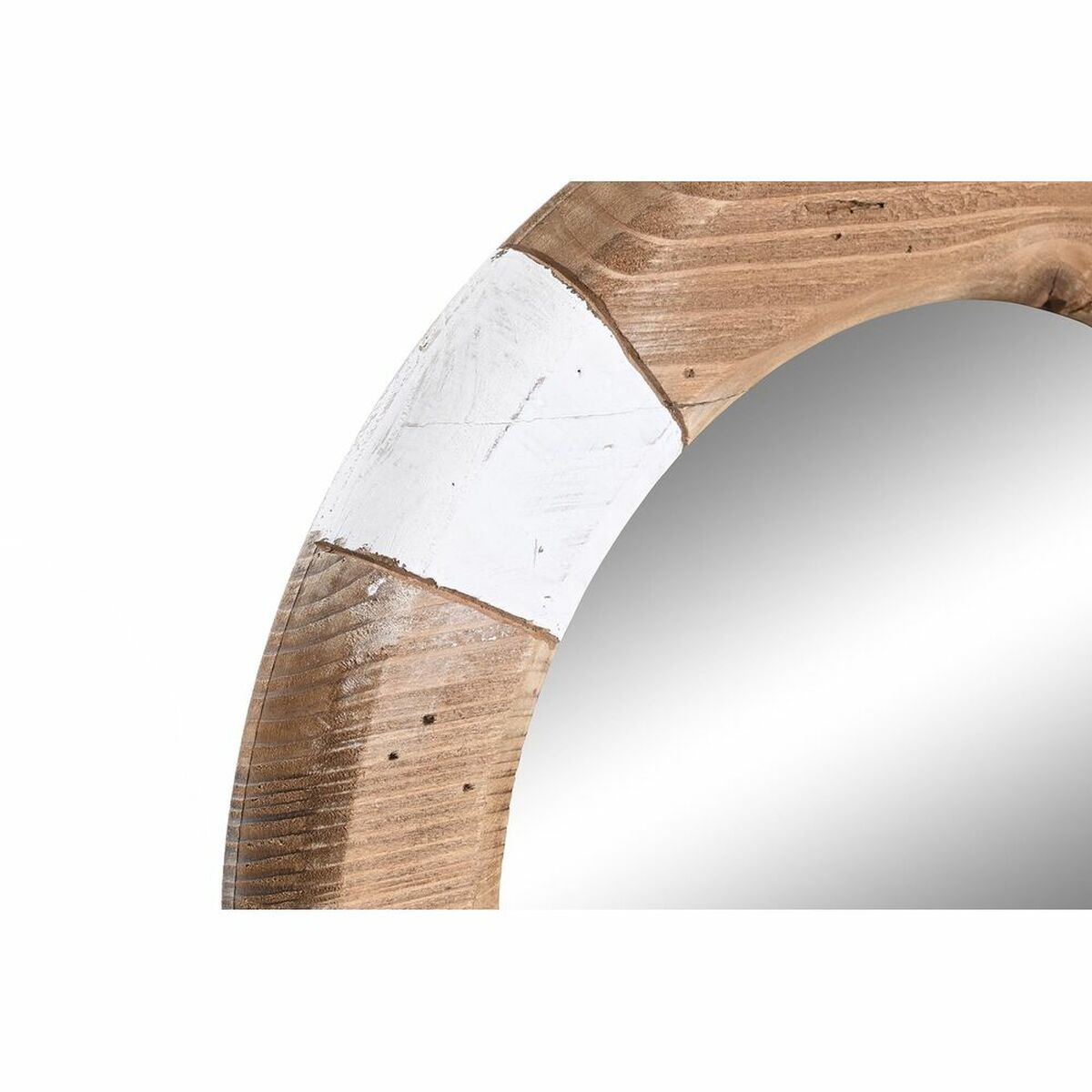 Väggspegel DKD Home Decor 40 x 2,5 x 40 cm Naturell Trä Brun Vit - 3