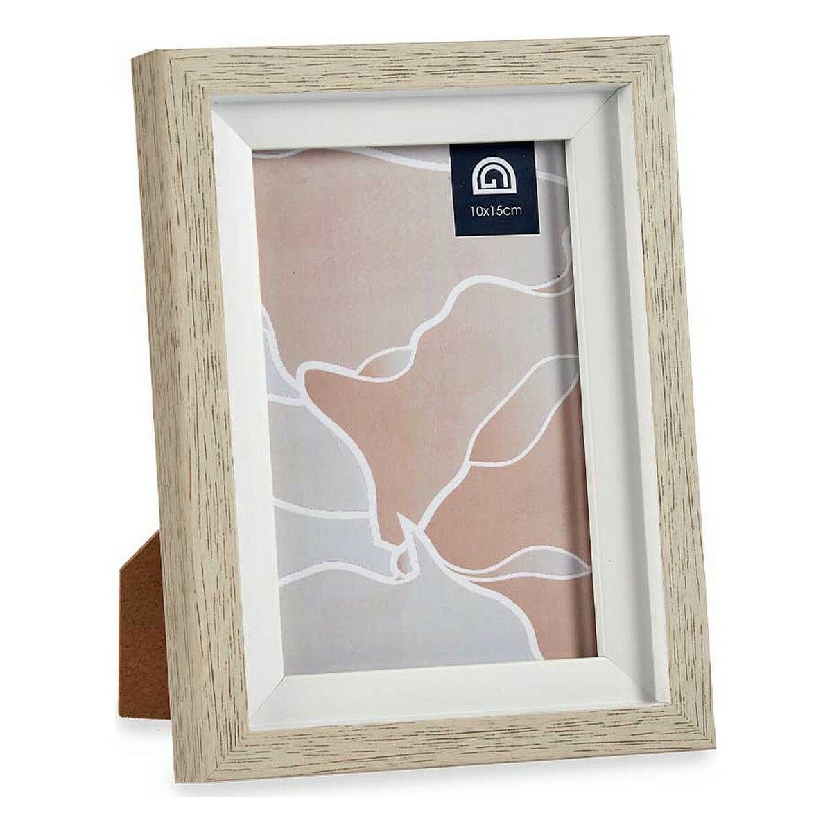 Fotoram 13,5 x 18,8 x 2 cm Glas Beige Vit Plast (6 antal) - 2