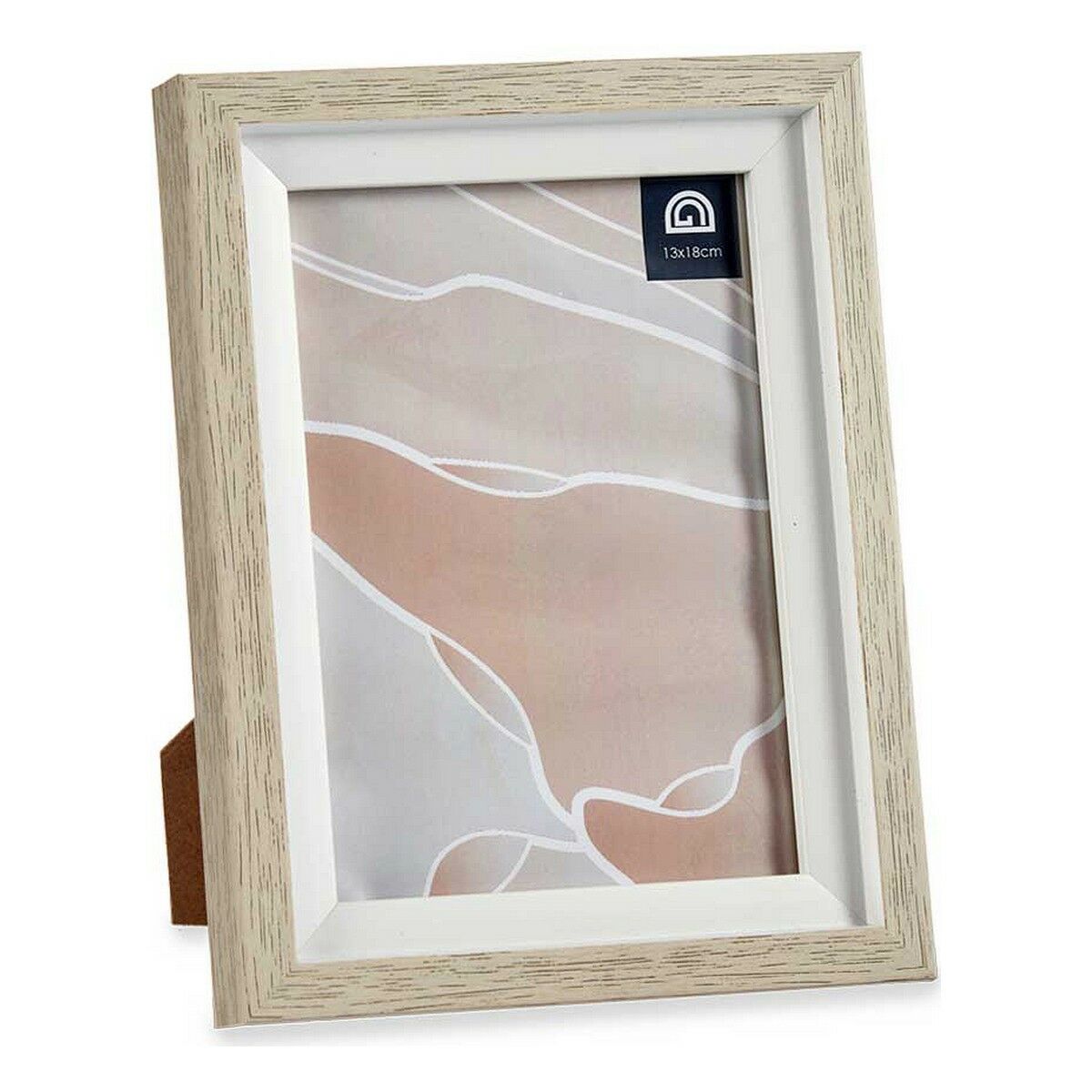 Fotoram 16,5 x 21,5 x 2 cm Glas Beige Vit Plast (6 antal) - 2