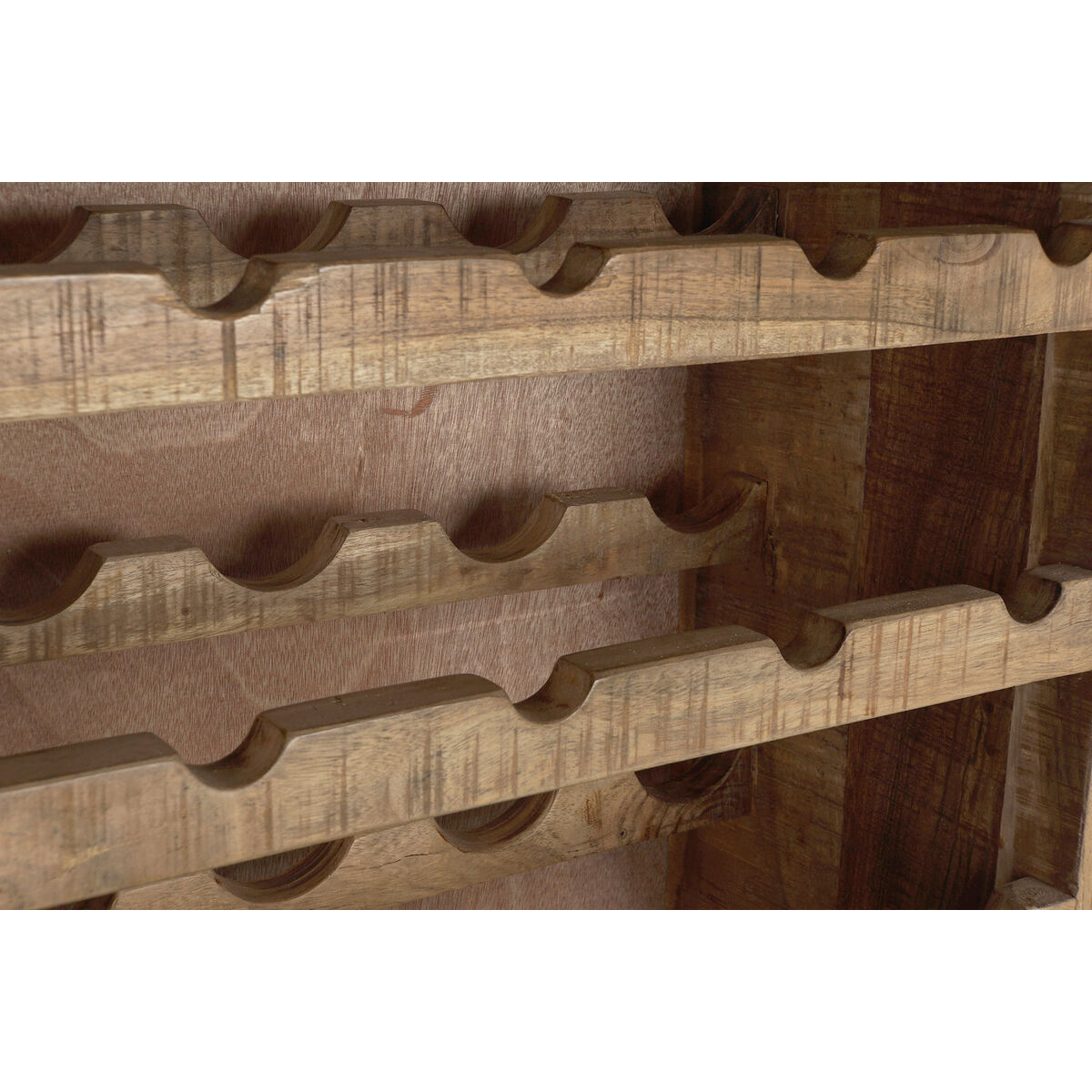 Flaskställ DKD Home Decor Svart Metall Brun Akaciaträ (60 x 32 x 107 cm) - 4