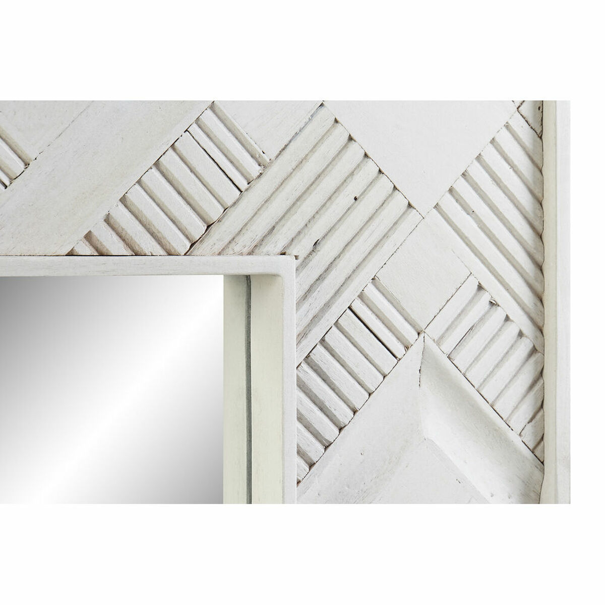 Väggspegel DKD Home Decor Vit Mangoträ Romb (154 x 4 x 92 cm) - 7