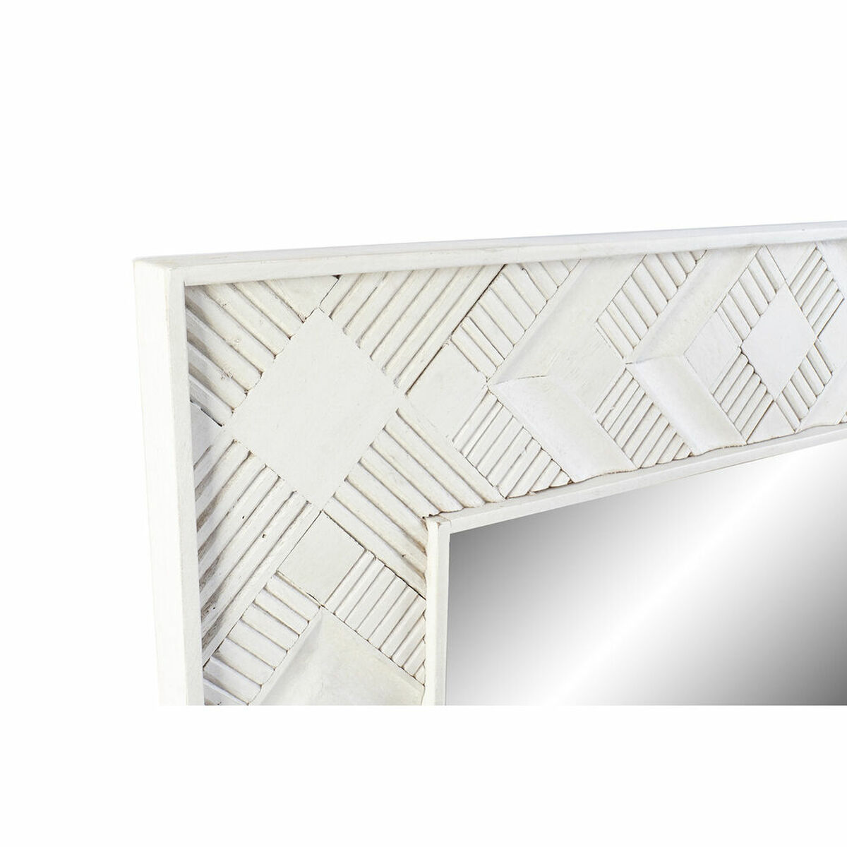 Väggspegel DKD Home Decor Vit Mangoträ Romb (154 x 4 x 92 cm) - 8