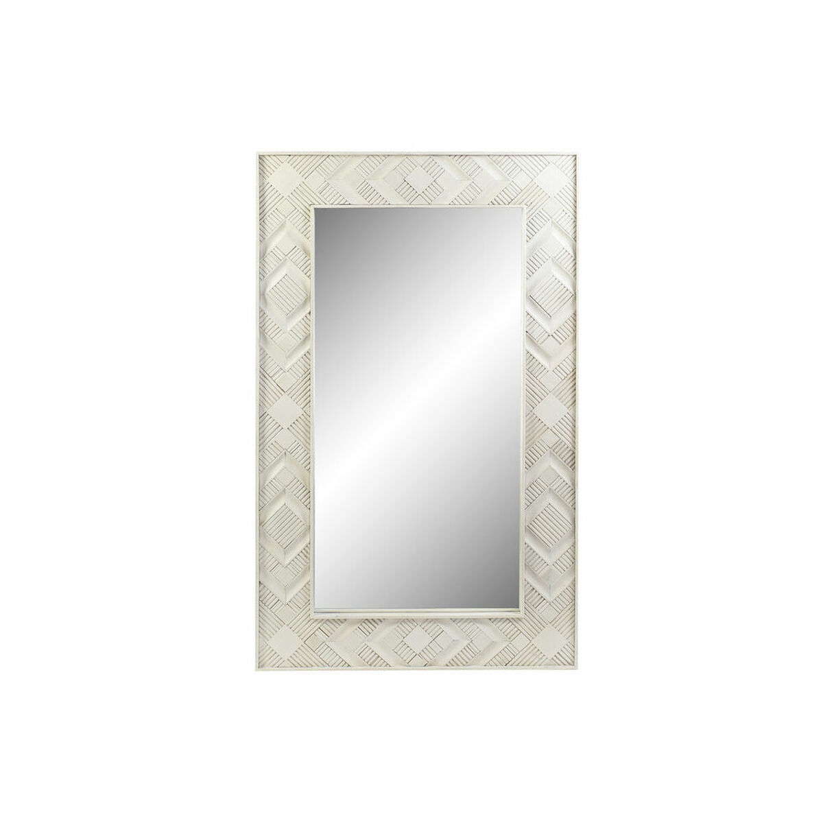 Väggspegel DKD Home Decor Vit Mangoträ Romb (154 x 4 x 92 cm) - 5