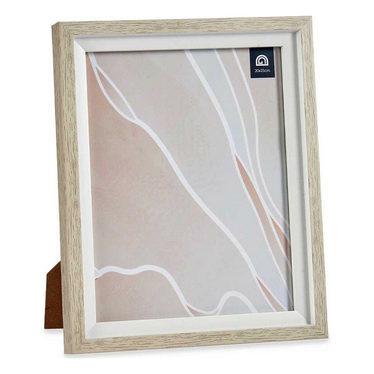 Fotoram 24 x 2 x 29 cm Glas Beige Vit Plast (6 antal) - 2