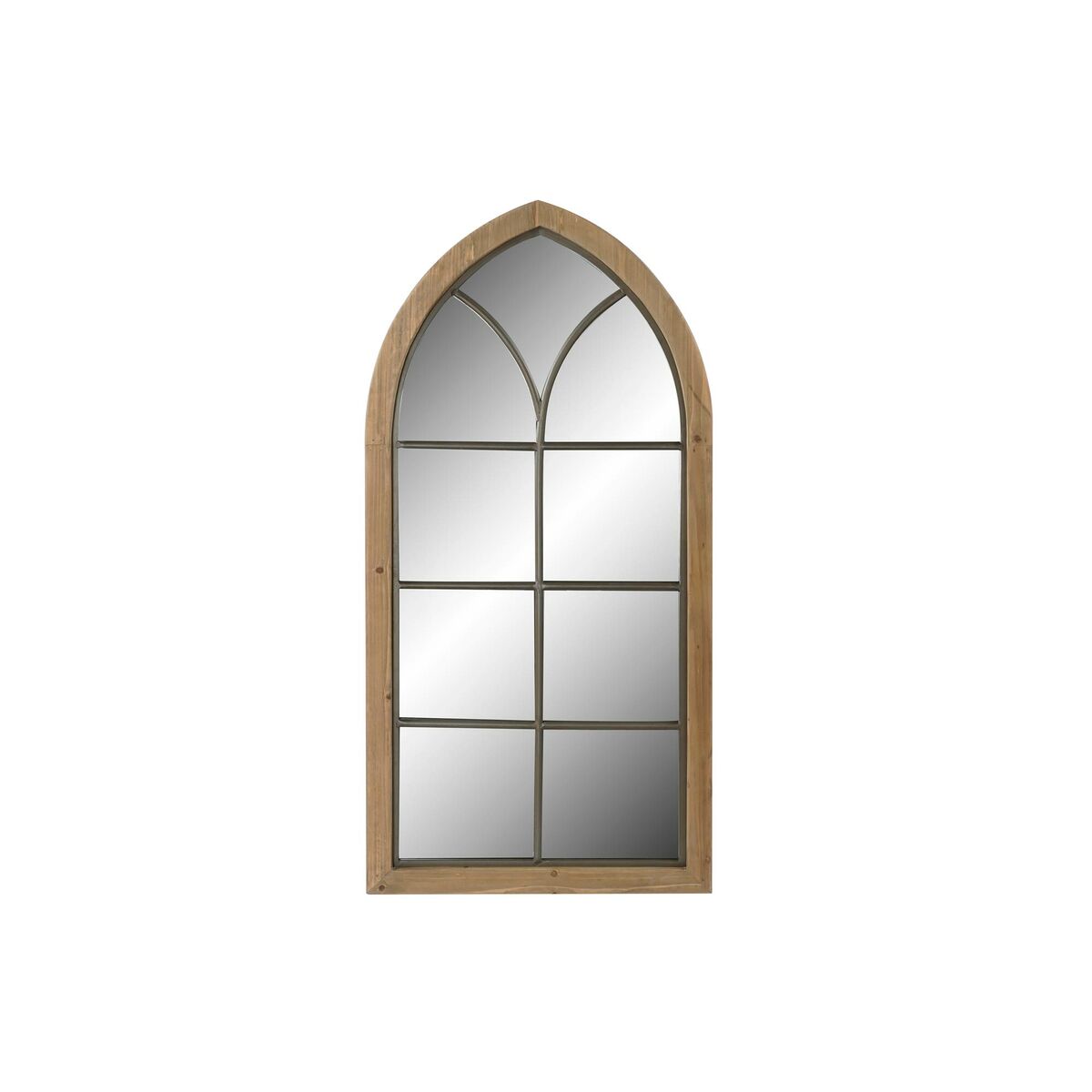Väggspegel DKD Home Decor Naturell Metall Trä Aluminium (65 x 4 x 135 cm)