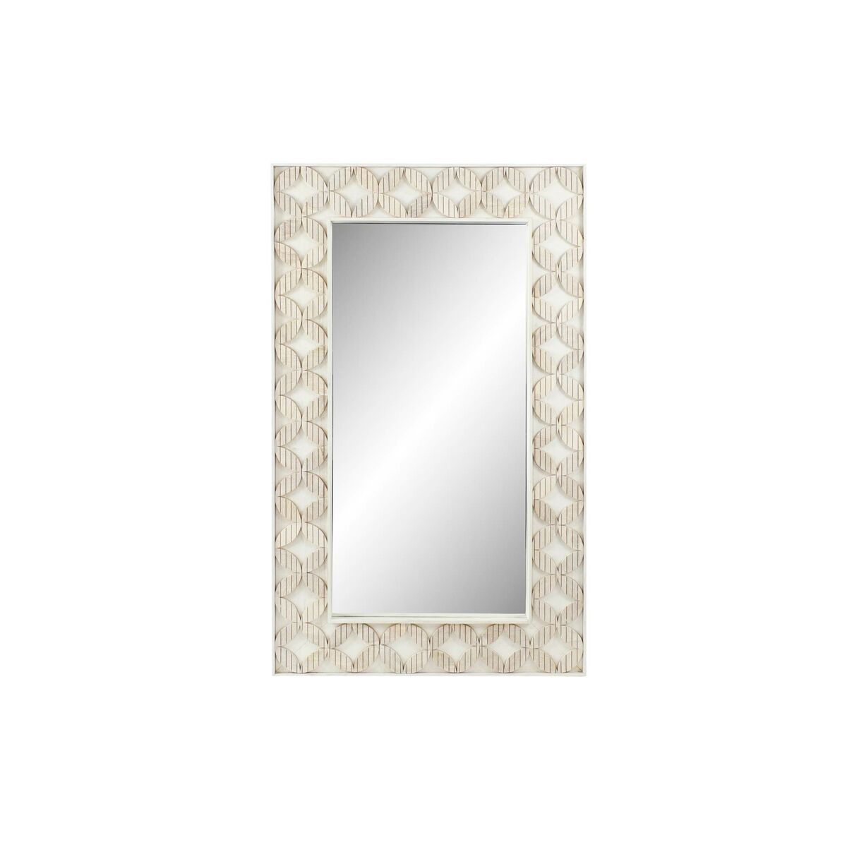 Väggspegel DKD Home Decor Speglar Vit Mangoträ Romb (154 x 4 x 92 cm)