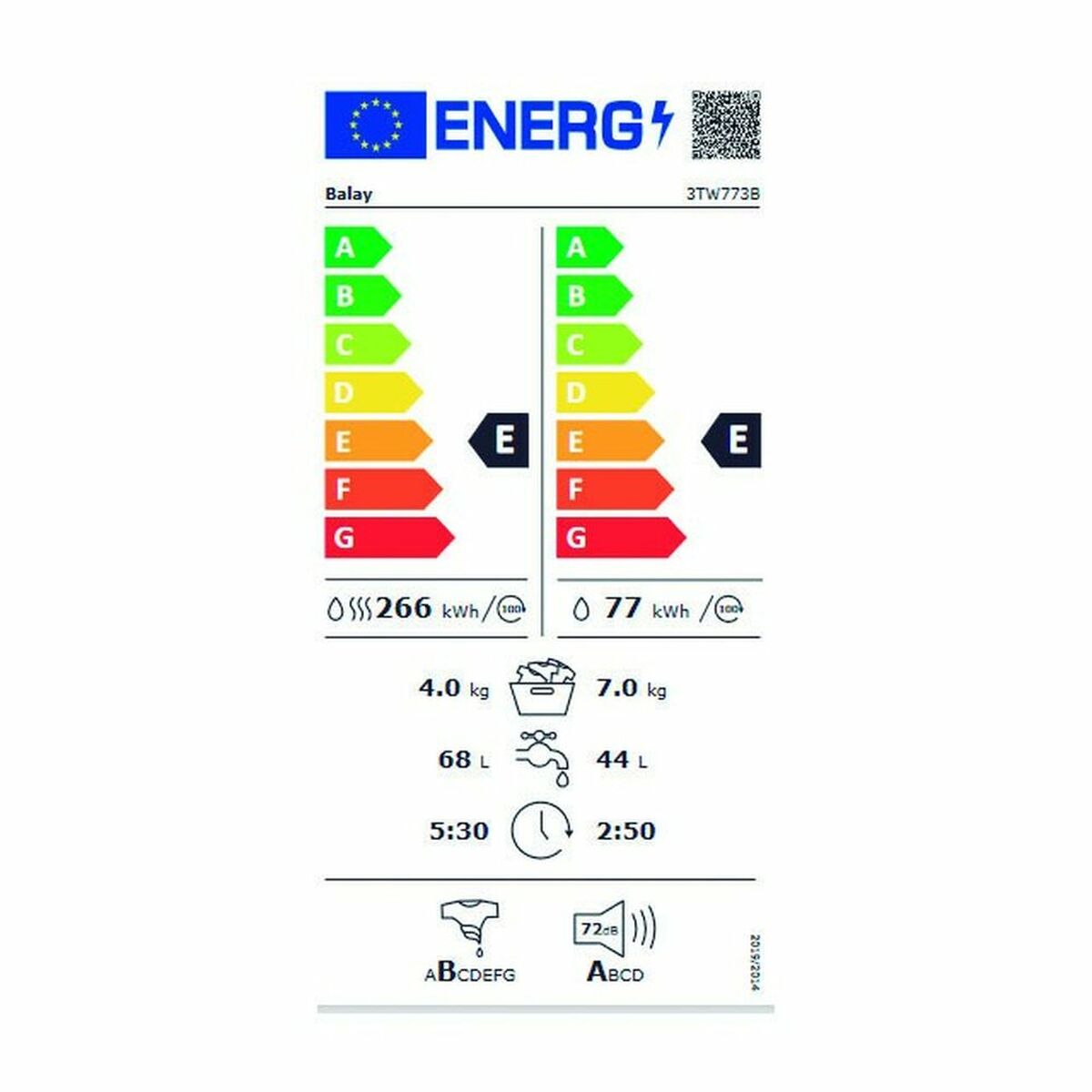 Washer - Dryer Balay 3TW773B 7kg / 4kg 1200 rpm Vit - 5