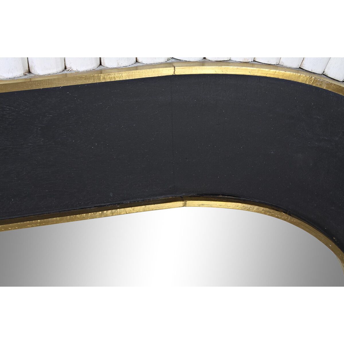 Väggspegel DKD Home Decor Svart Gyllene Kräm Mangoträ Modern (154 x 4 x 92 cm) - 3