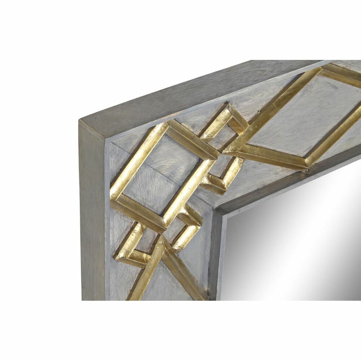 Väggspegel DKD Home Decor Grå Gyllene Mangoträ (154 x 5 x 92 cm) - 3