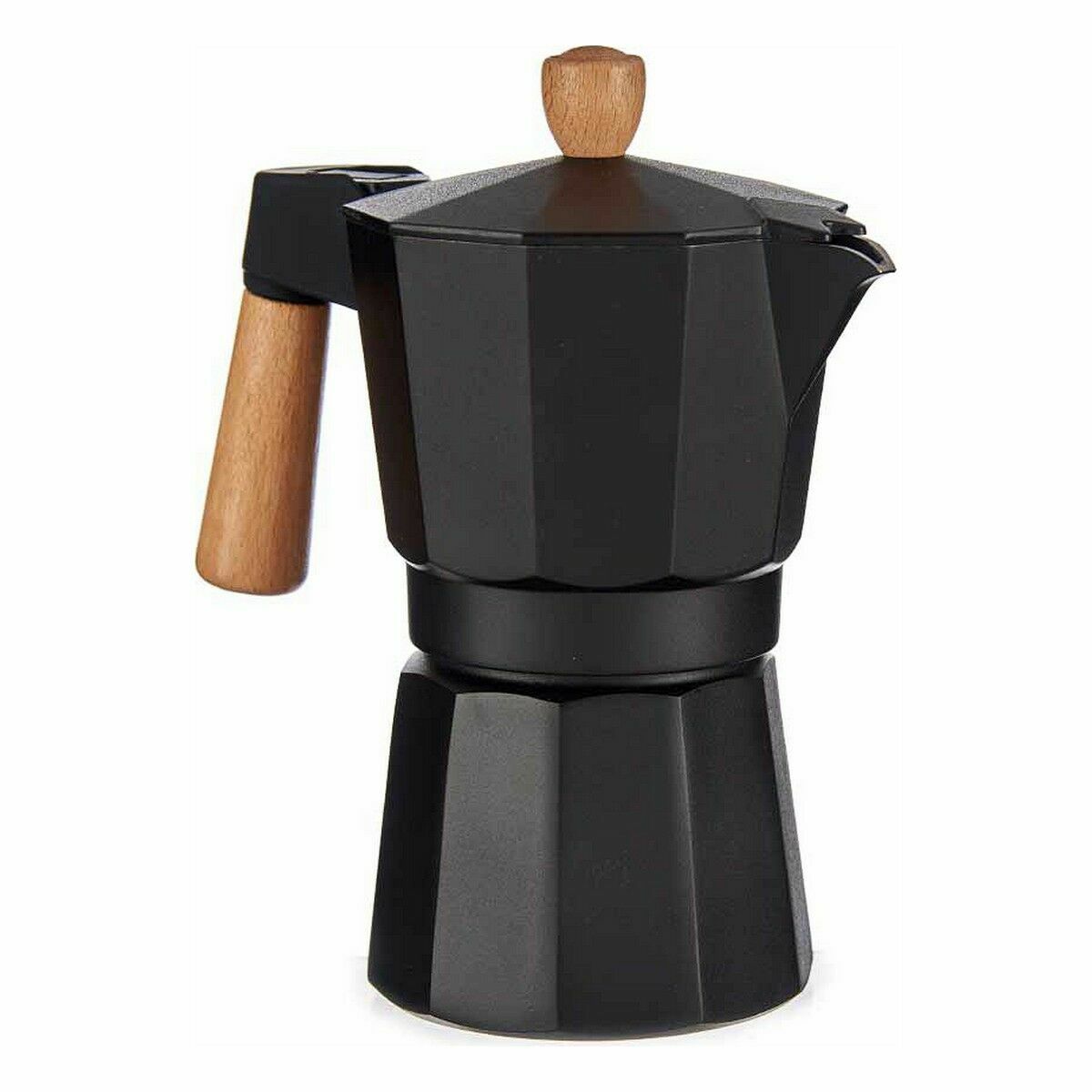 Italiensk Kaffepanna Trä Aluminium 300 ml (12 antal) - 2
