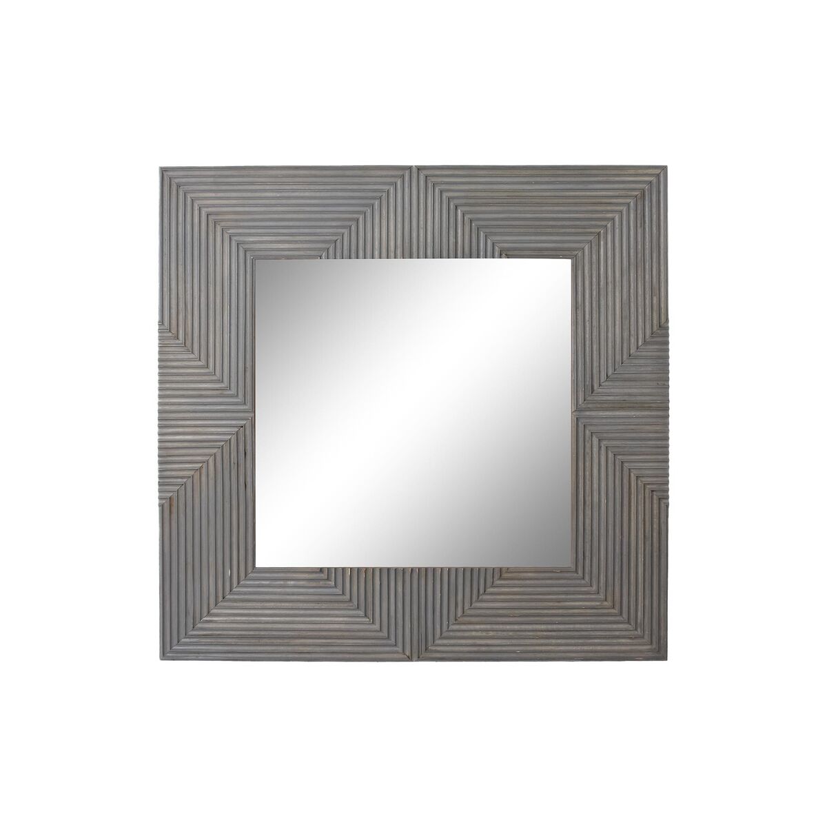 Väggspegel DKD Home Decor 121 x 4 x 121 cm Glas Grå Trä Mangoträ