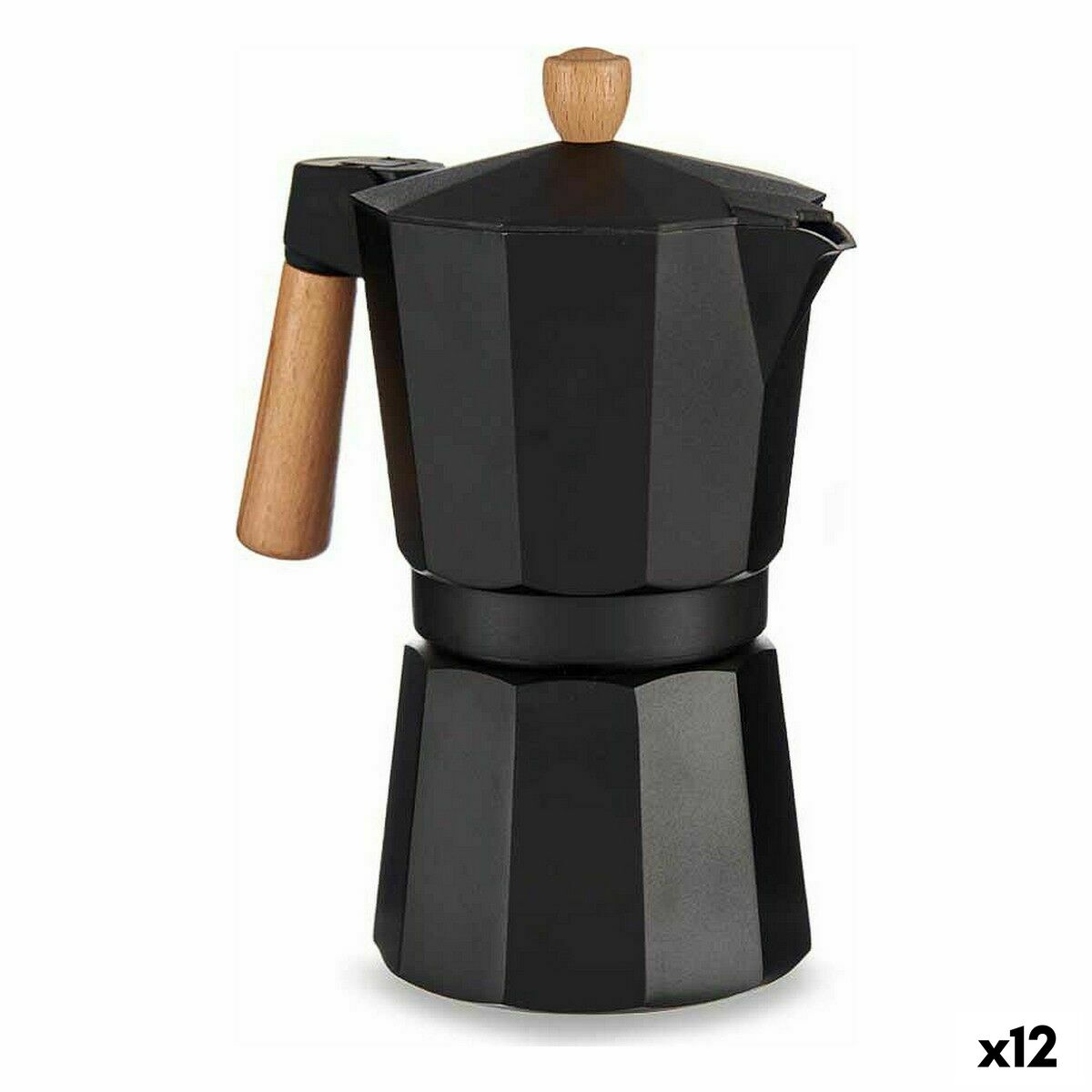 Italiensk Kaffepanna Trä Aluminium 450 ml (12 antal)