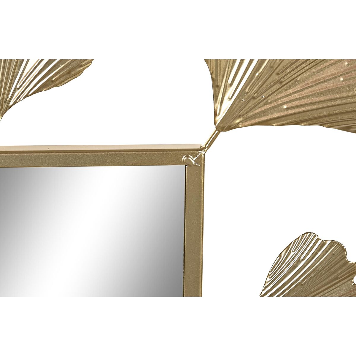 Väggspegel DKD Home Decor Speglar Gyllene Metall Aluminium Löv av en växt (71 x 1 x 97 cm) - 3