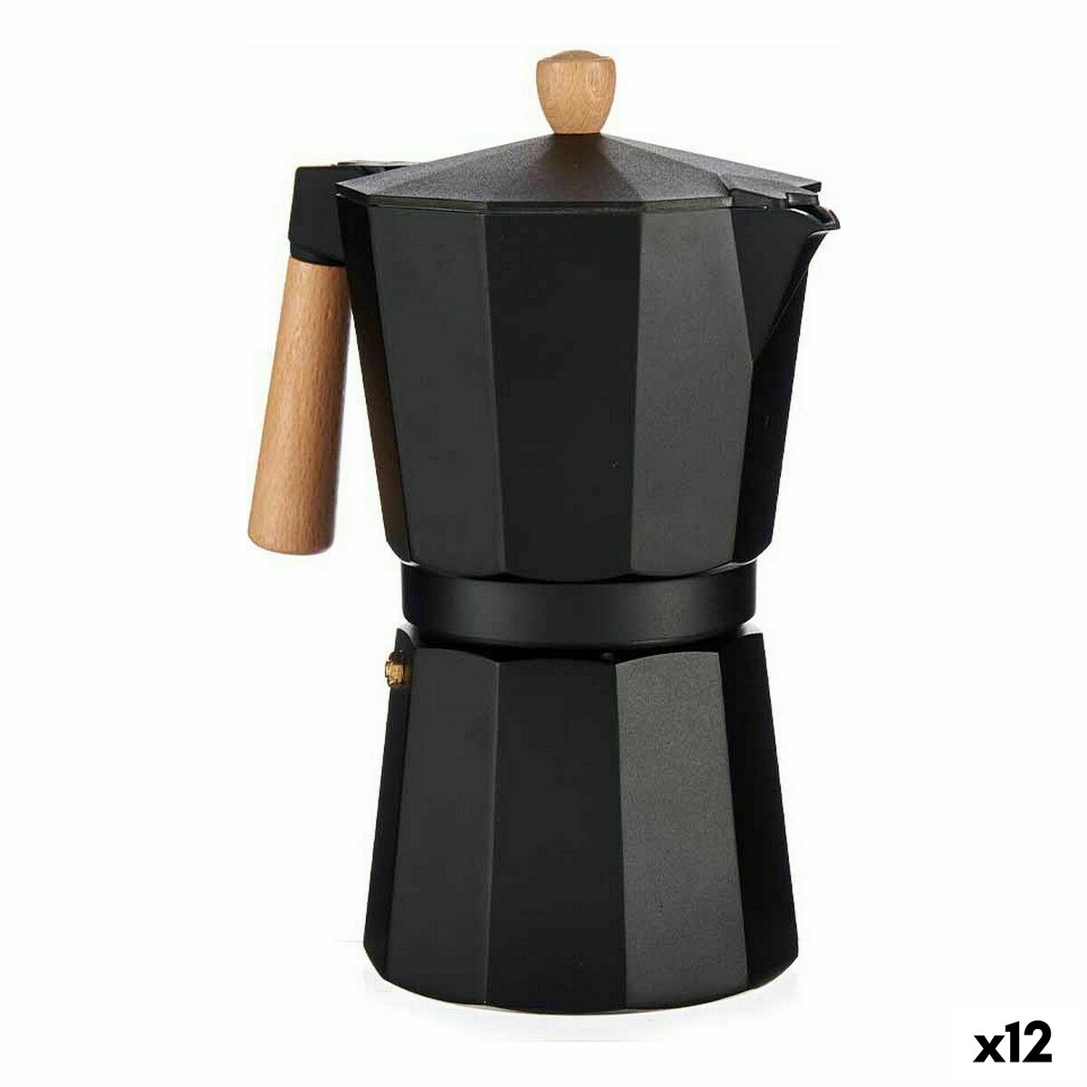 Italiensk Kaffepanna Trä Aluminium 650 ml (12 antal)