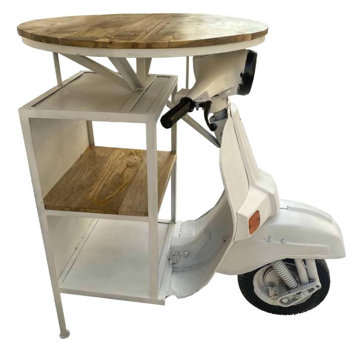 Flaskställ DKD Home Decor Motorcykel Brun Vit Järn Mangoträ (116 x 72 x 110 cm) - 4