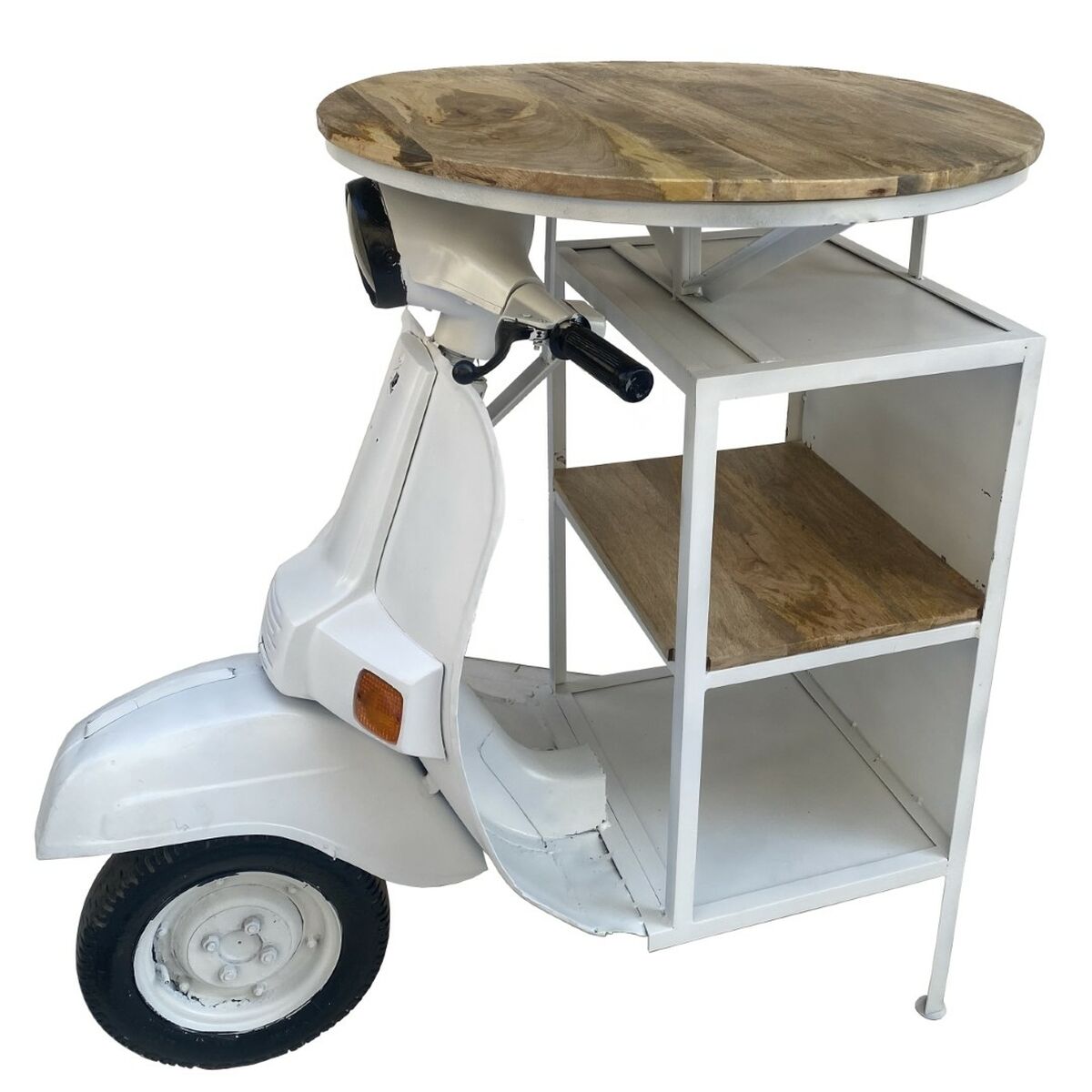 Flaskställ DKD Home Decor Motorcykel Brun Vit Järn Mangoträ (116 x 72 x 110 cm)