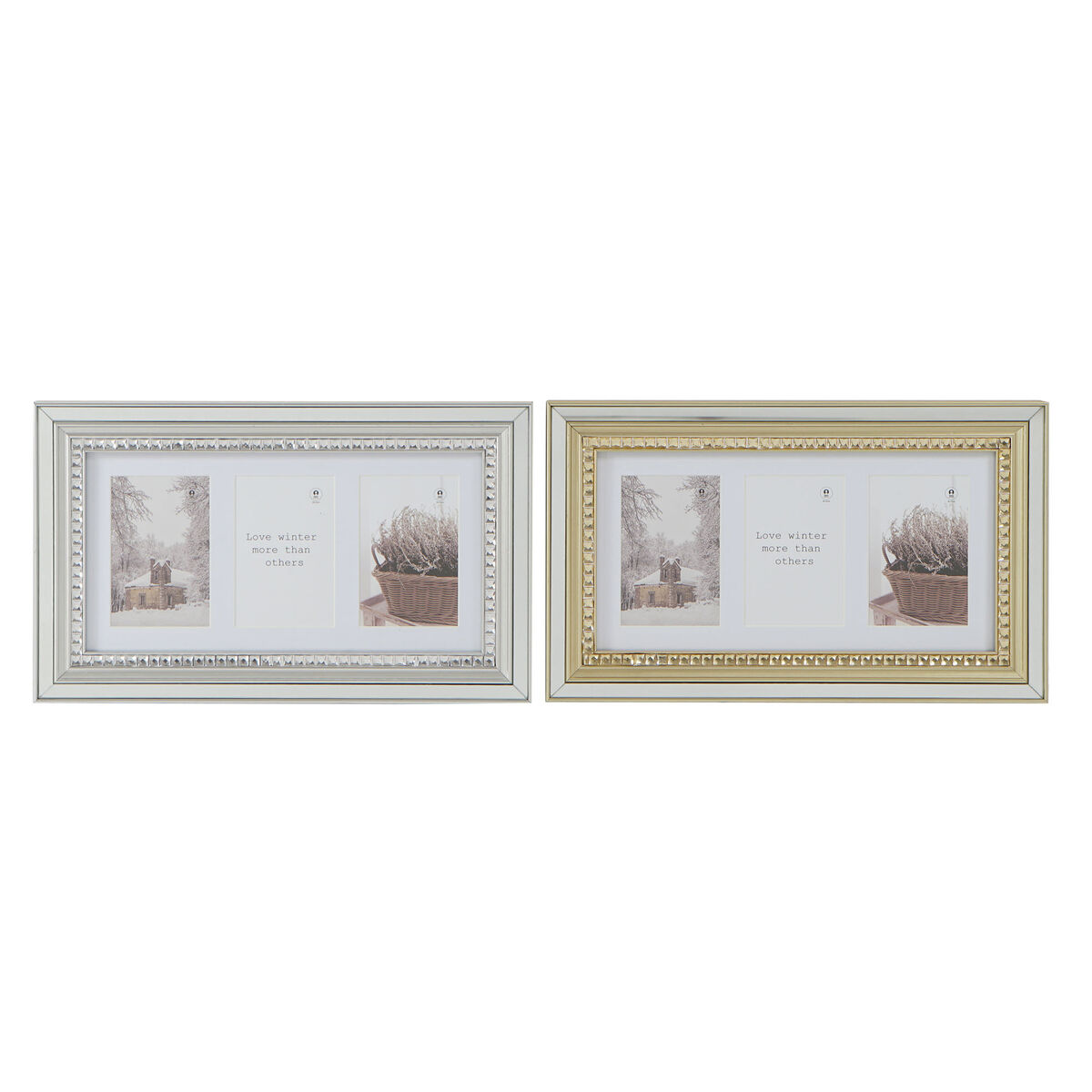 Fotoram DKD Home Decor Luxury Glas polystyren Gyllene Silvrig Traditionell 46,5 x 2 x 28,5 cm (2 antal)
