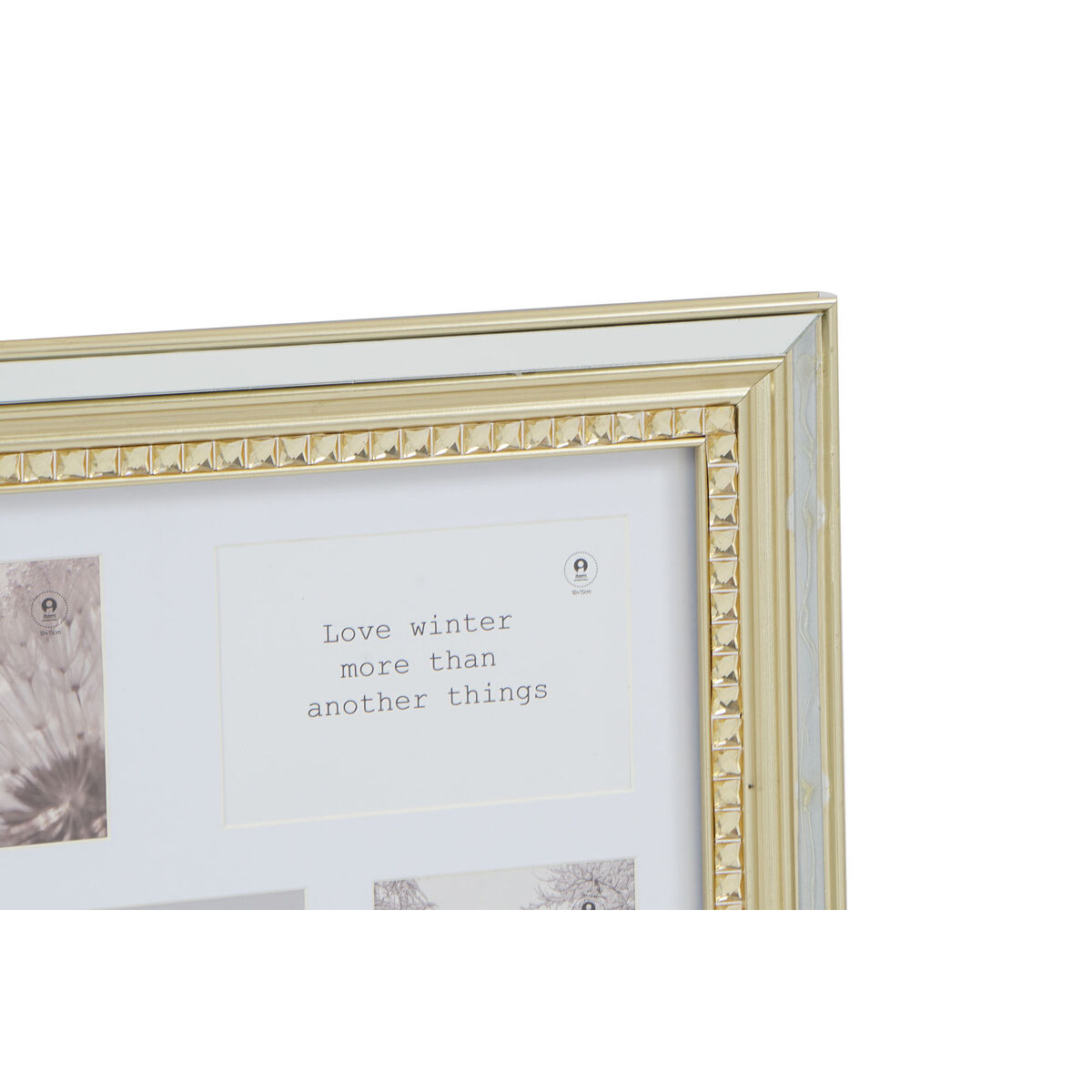 Fotoram DKD Home Decor Luxury 46,5 x 2 x 40 cm Glas Silvrig Gyllene polystyren Traditionell (2 antal) - 2
