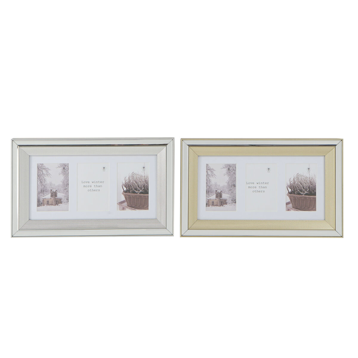 Fotoram DKD Home Decor Glas polystyren Gyllene Silvrig Traditionell 47 x 2 x 29 cm (2 antal)