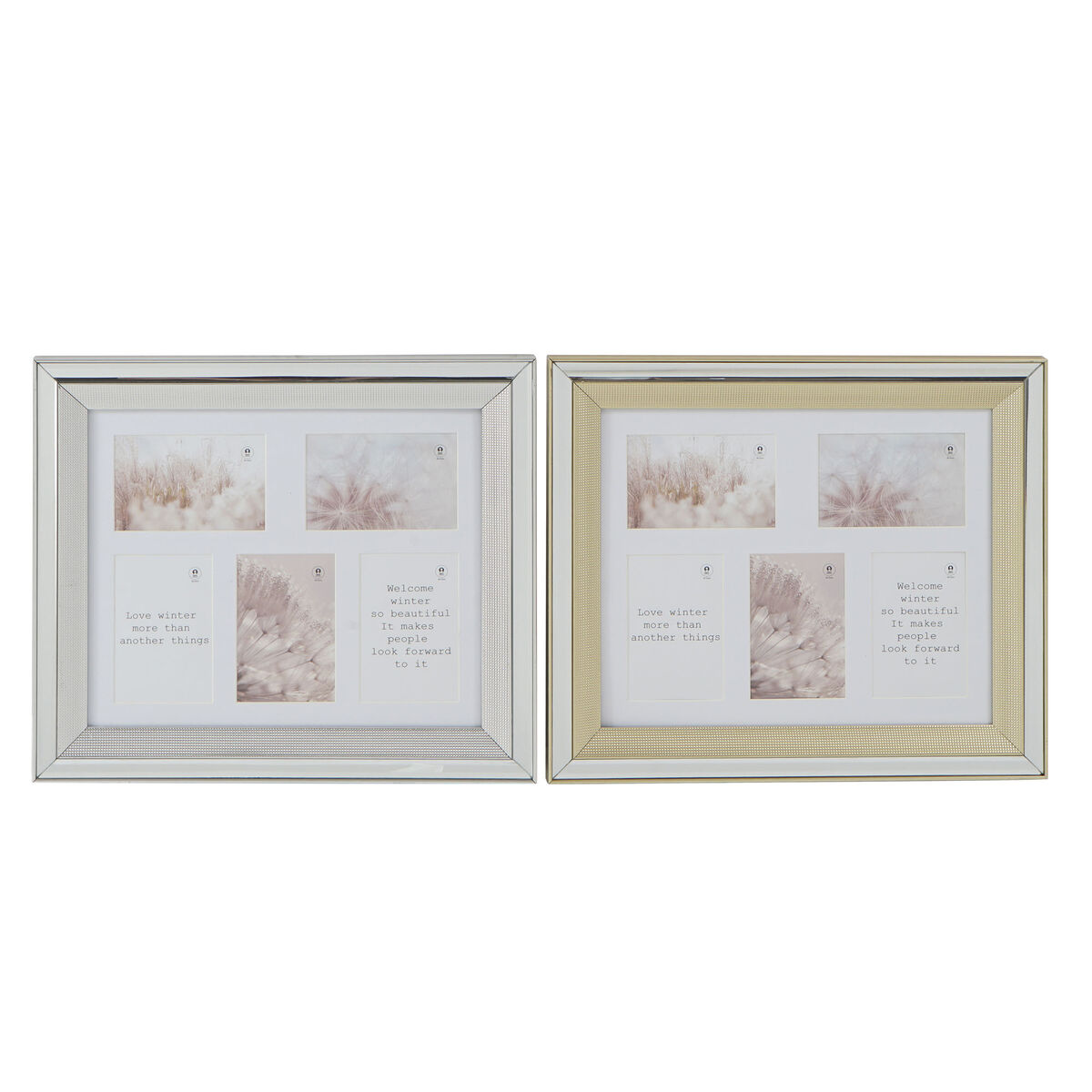 Fotoram DKD Home Decor Glas polystyren Gyllene Silvrig Traditionell 47 x 2 x 40 cm (2 antal)
