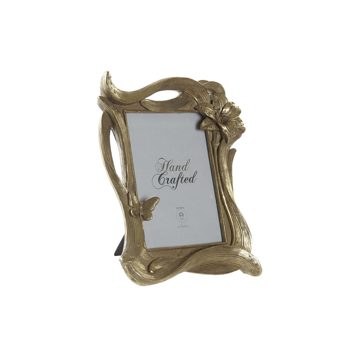 Fotoram DKD Home Decor Gyllene Harts Blomster 21,3 x 3,5 x 25,6 cm