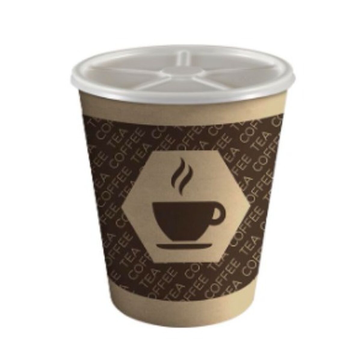 Glas med lock Algon Kaffe/ Café Papp Engångsanvändning 200 ml 10 antal
