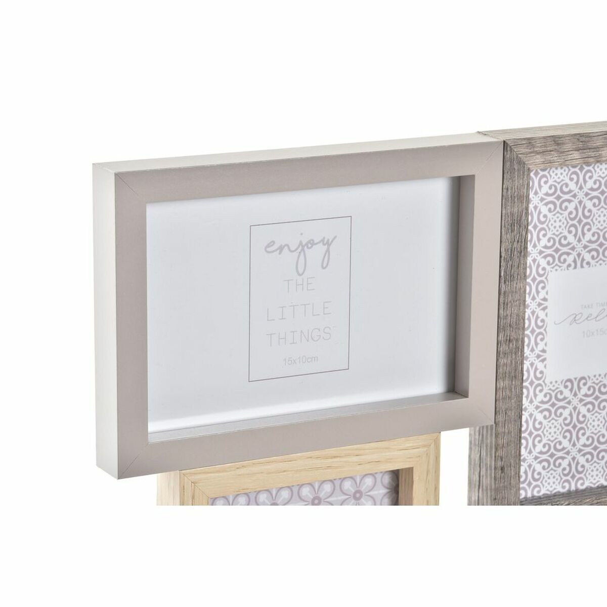 Fotoram DKD Home Decor Grå Naturell Trä Glas Klassiskt Boho 45 x 2 x 28 cm - 3