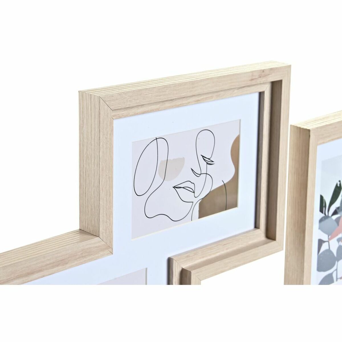 Fotoram för upphängning DKD Home Decor Urban Glas Naturell Multicolour Trä MDF (40 x 1,5 x 50 cm) - 2