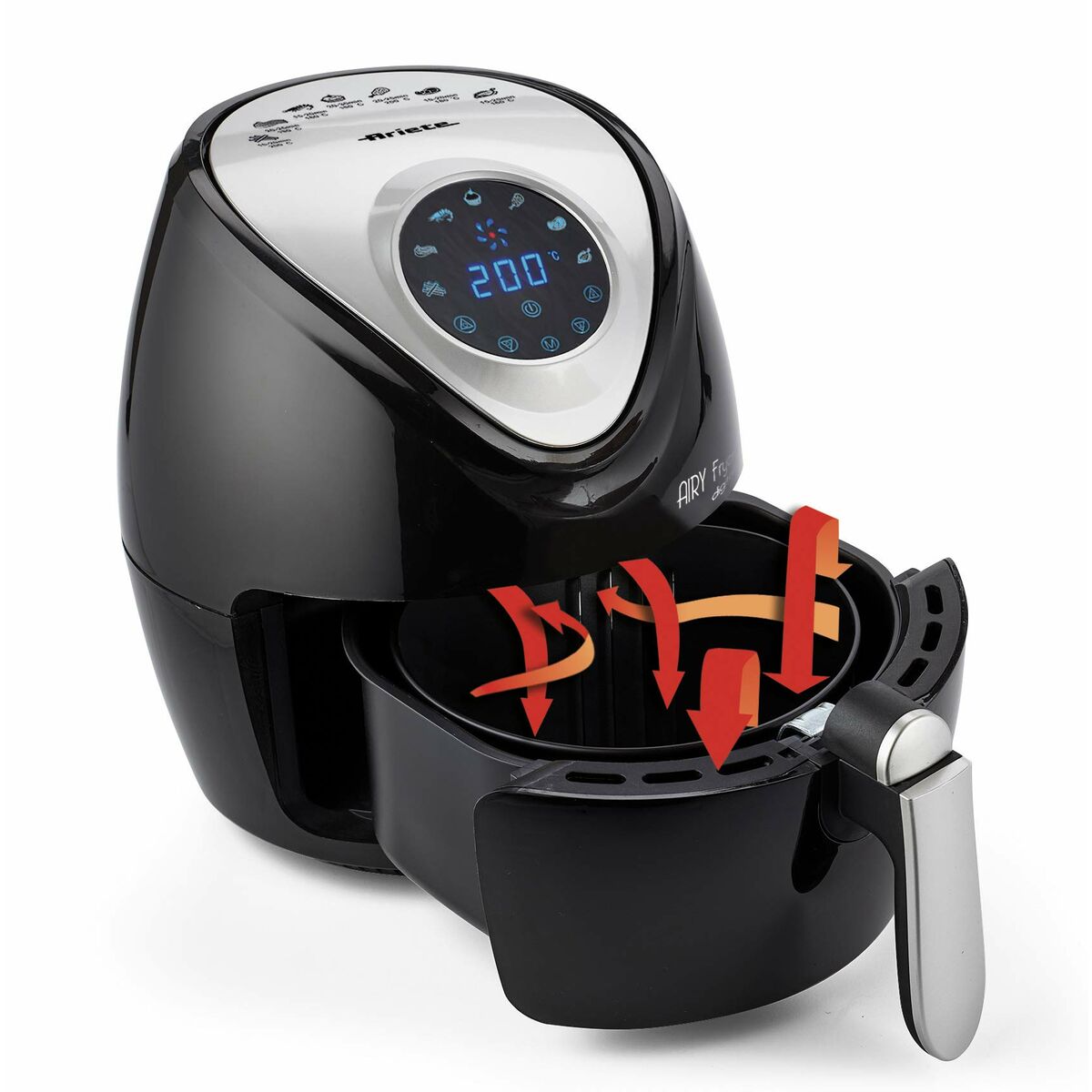 Oljefri Fritös Ariete Airy Fryer Digital 1300 W Svart/Silvrig 2,6 L - 2