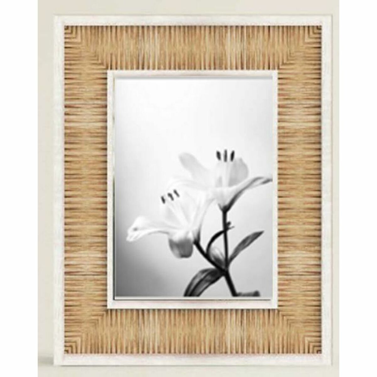 Fotoram DKD Home Decor Vit Naturell Trä Trä MDF Modern 19 x 1,5 x 24 cm - 2