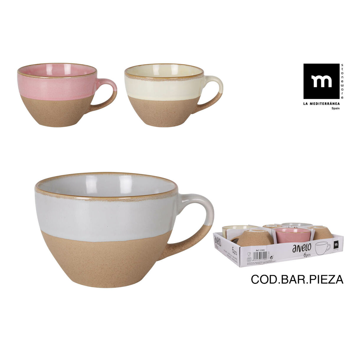 Set med kaffekoppar La Mediterránea Anelo 425 ml 6 Delar - 2