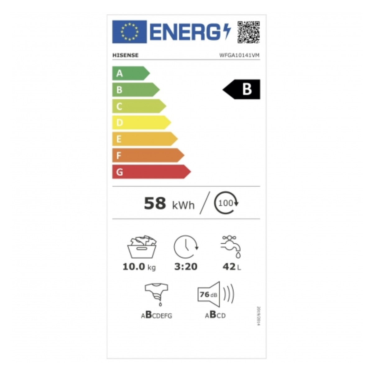 Tvättmaskin Hisense WFGA10141VM 1400 rpm Vit 10 kg - 2