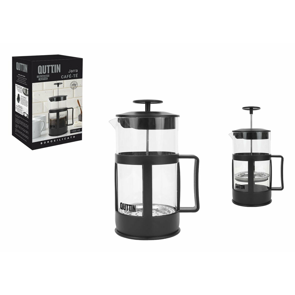 Kaffepress Quttin Borosilikatglas 1 L 13,5 X 10,5 X 21 cm