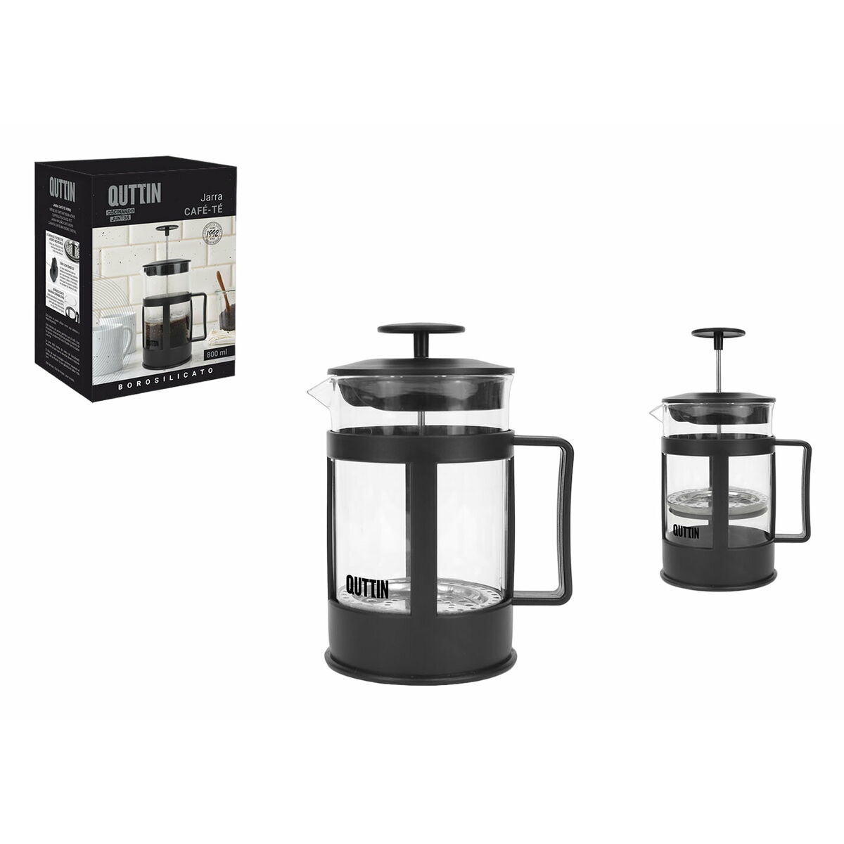 Kaffepress Quttin Borosilikatglas 800 ml 13 x 10 x 18 cm