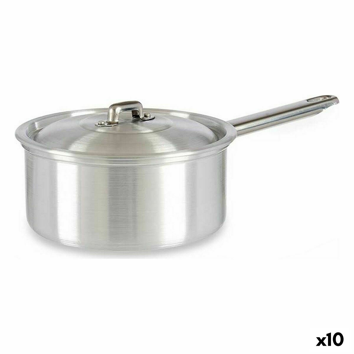 Kastrull med lock Ø 16 cm Silvrig Aluminium 1,5 L (10 antal)